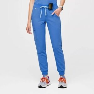 FIGS Zamora Jogger Scrub Pants Capri Blue Size Large